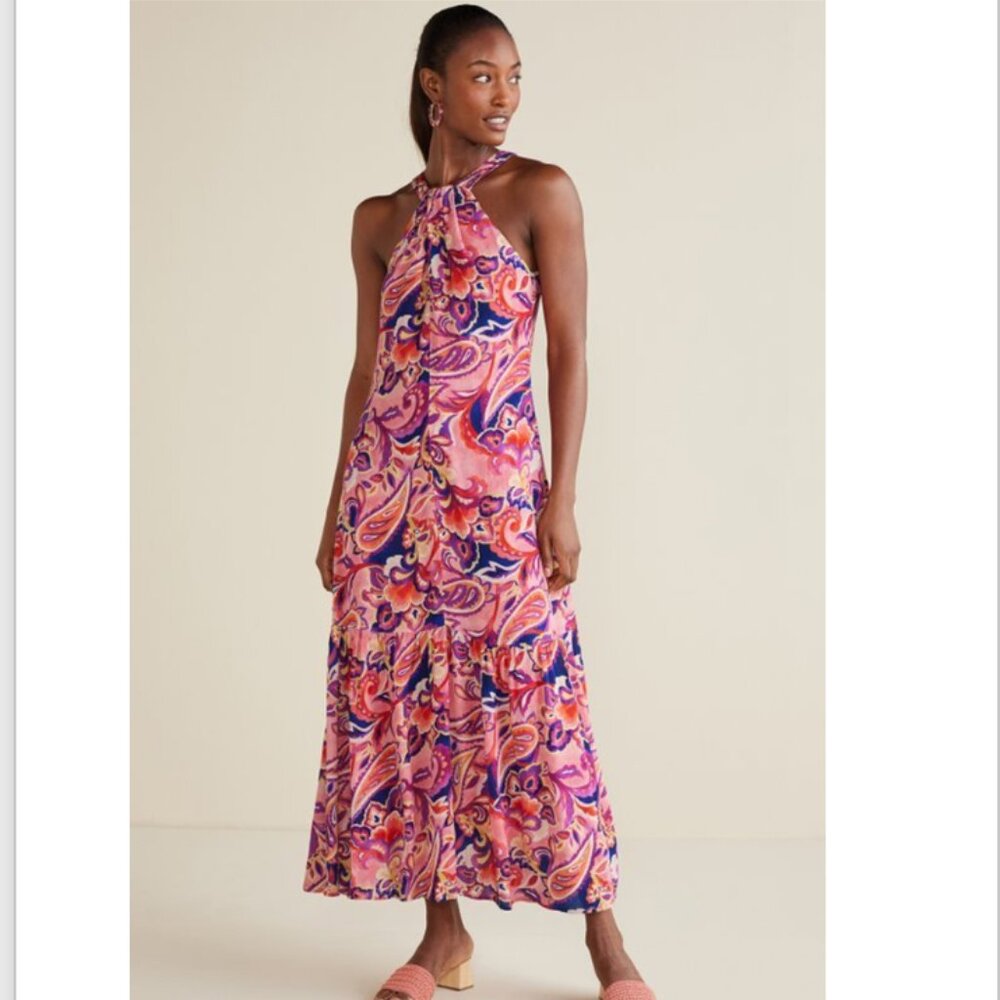Soft Surroundings Nalani Gauze Maxi Dress Resort Vacation Beach Women's XLP